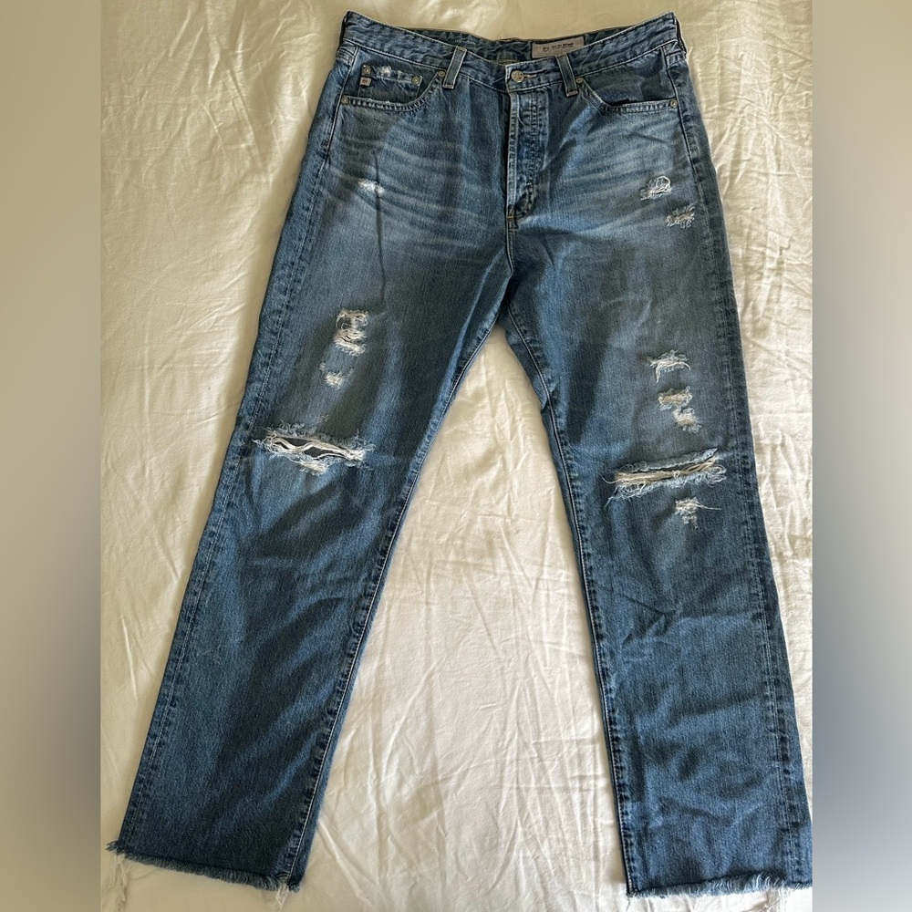AG Adriano Goldschmied Women's Ripped Sloan Vintage Straight Leg Jeans